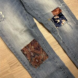 Anthropologie Pilcro & Letterpress Patchwork Slim Boyfriend Women’s Jeans